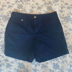 Vintage Lauren Ralph Lauren Navy Blue Cotton Classic Preppy Short Size 8